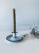 Antique candle holder in white and blue enamelled metal