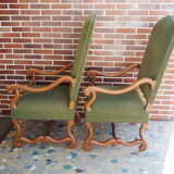 A pair of Louis XIII-style sheep bones armchairs