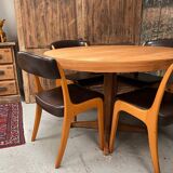 Set of 4 Scandinavian elm gondola chairs