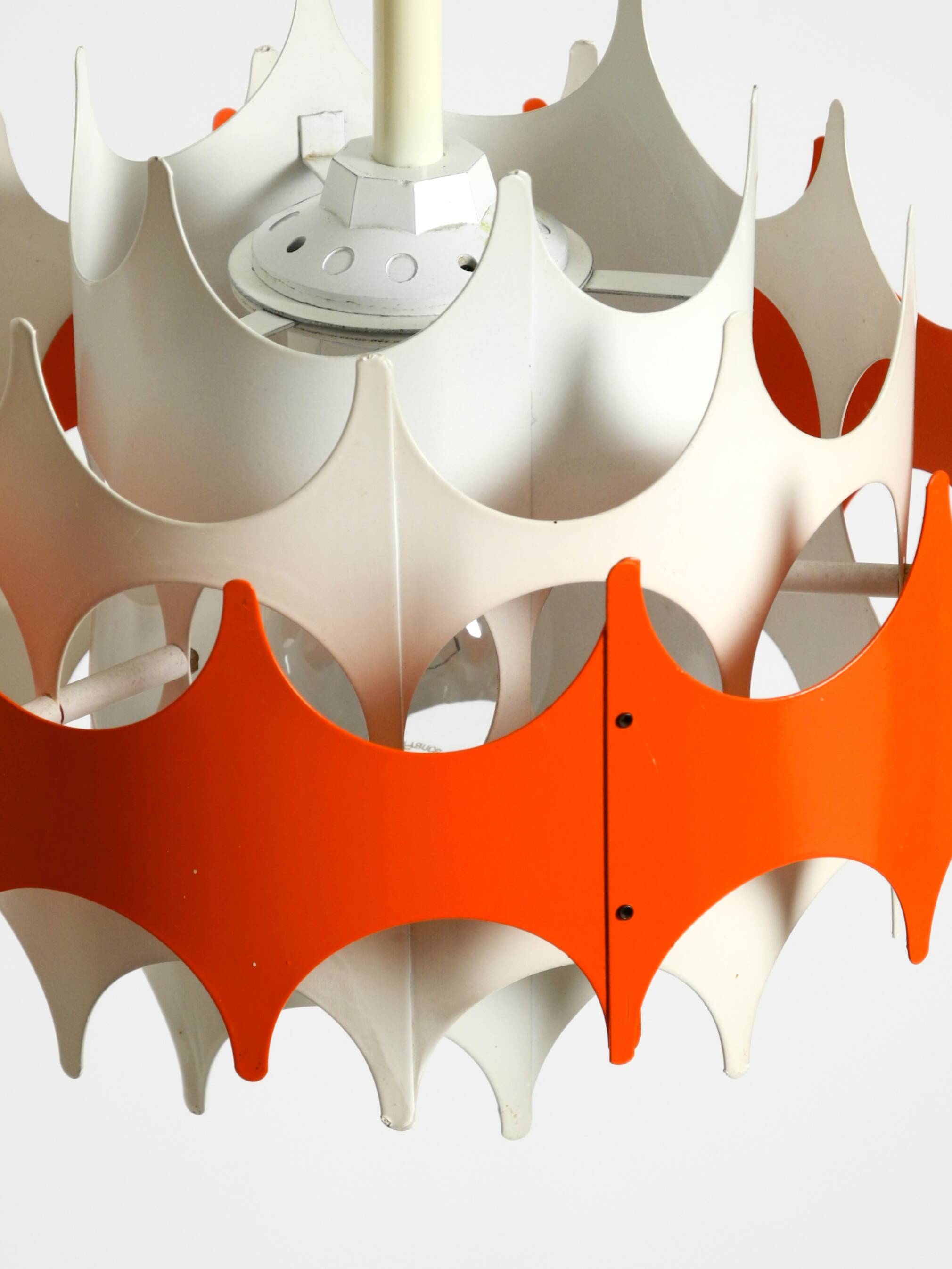 Beautiful small original 1960s Space Age metal pendant lamp by Doria