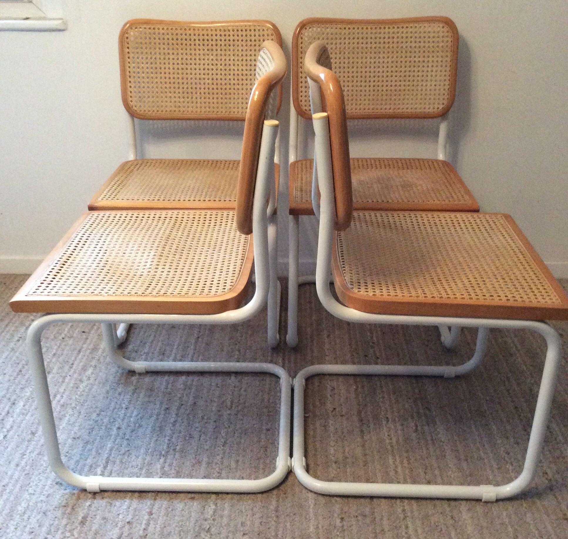 Series of 4 chairs Marcel Breuer Cesca B32