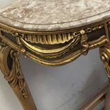Hollywood Regency Console - Gilded Wood and Marble