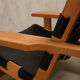 Kurt Østervig hunting chair in black leather for K. P. Jørgensens Møbelfabrik