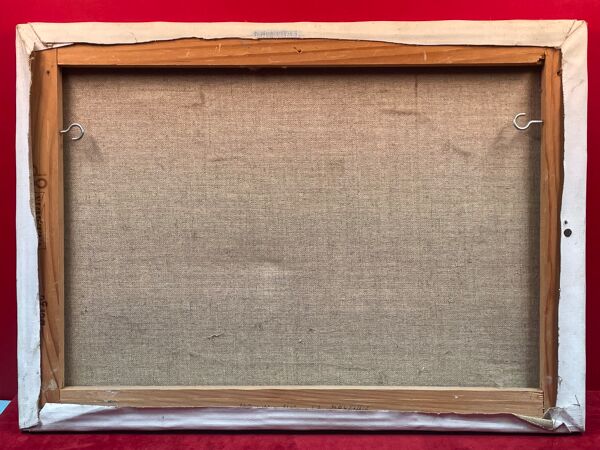 Huile sur toile, moulin sur la mayenne, Le Joncour (XXe siècle)