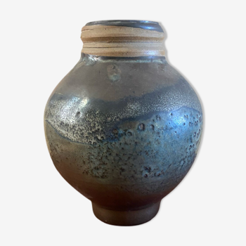 Enamelled stoneware ball vase