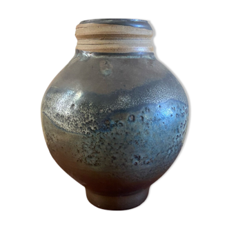 Enamelled stoneware ball vase