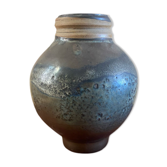 Vase boule en grès émaillé