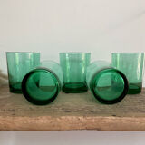 5 vintage emerald green glasses