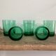 5 verres vintage vert émeraude
