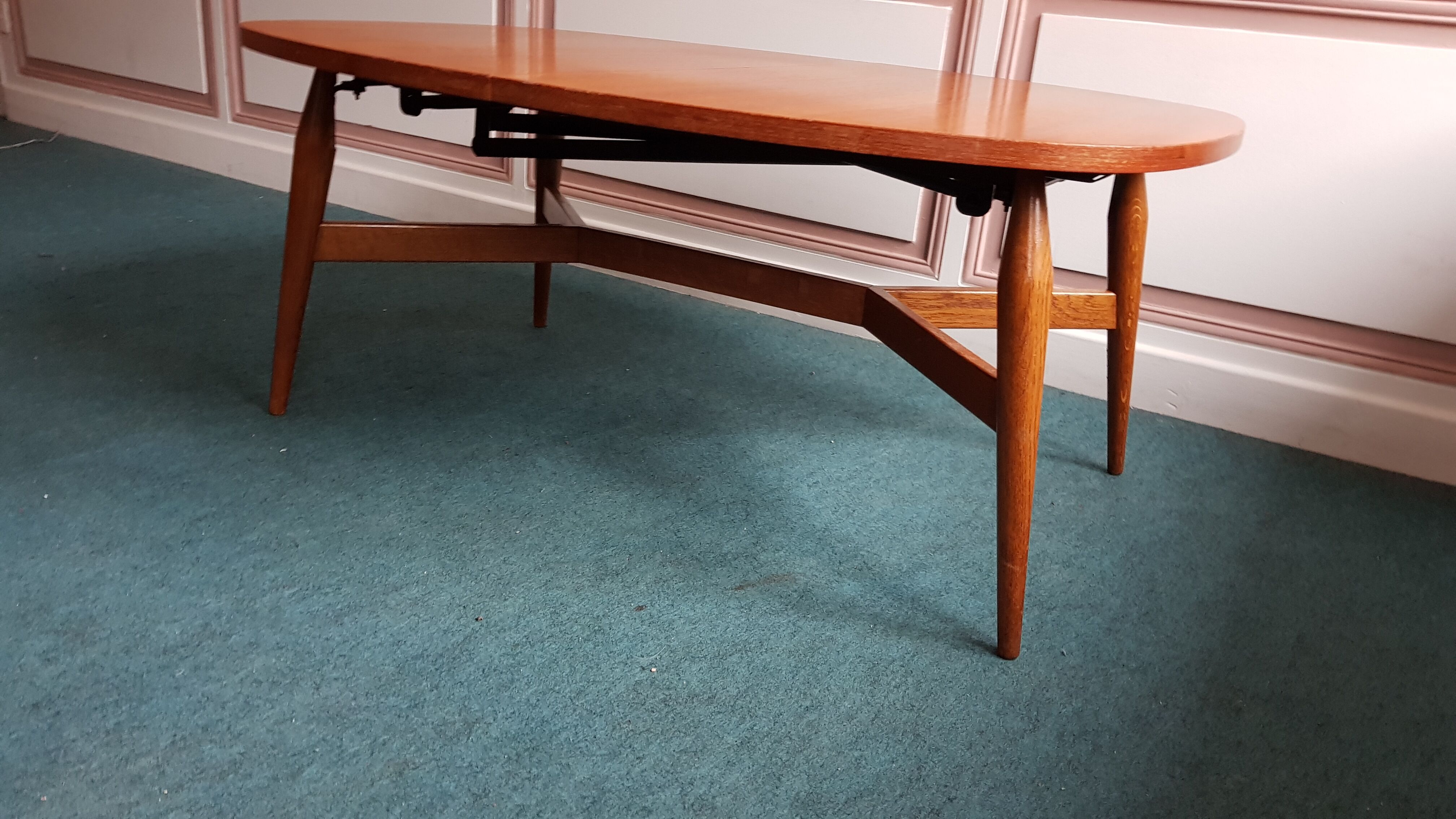 Table low vintage Scandinavian modular transformable liftable SMØRREBRØD