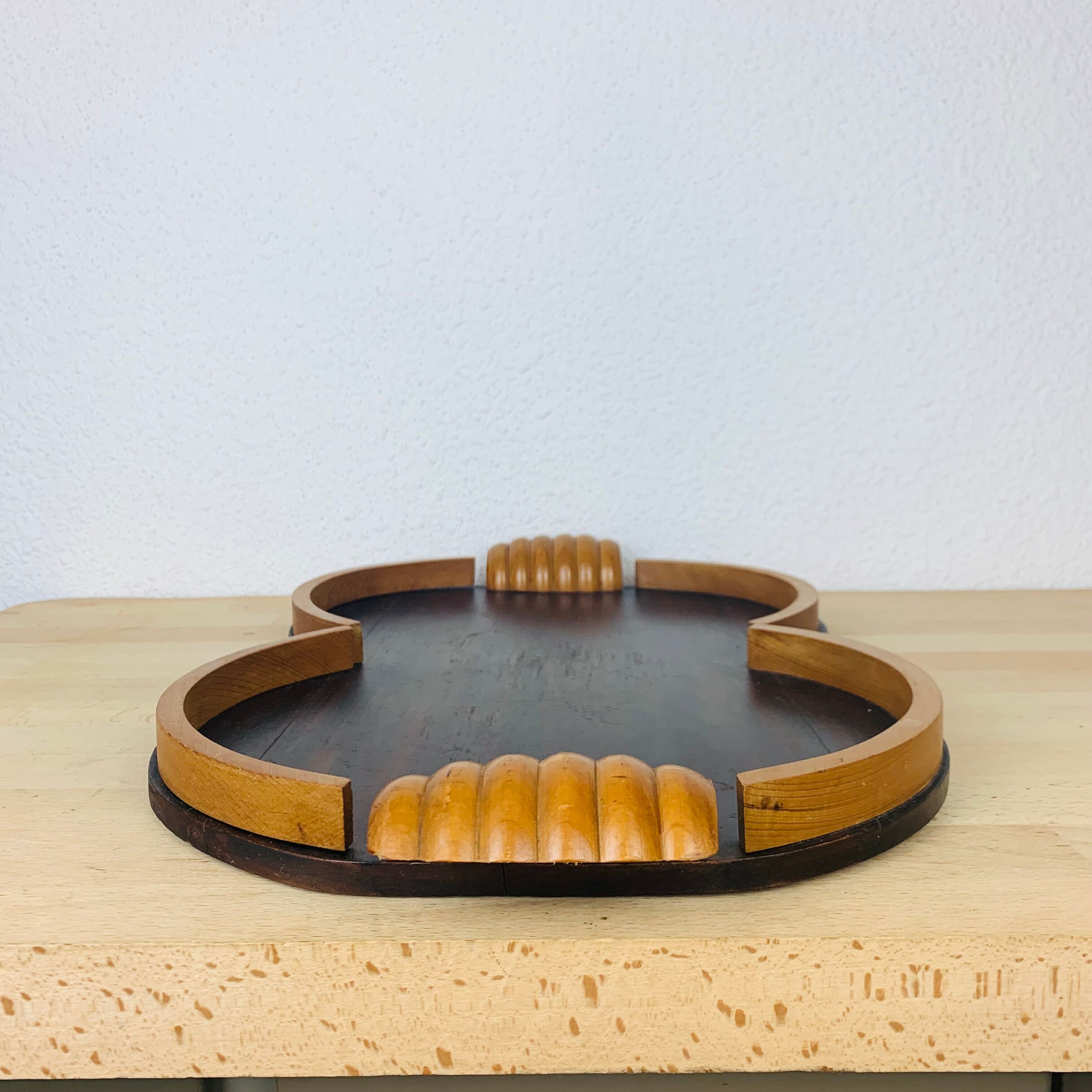 Art deco wood tray 52 cm