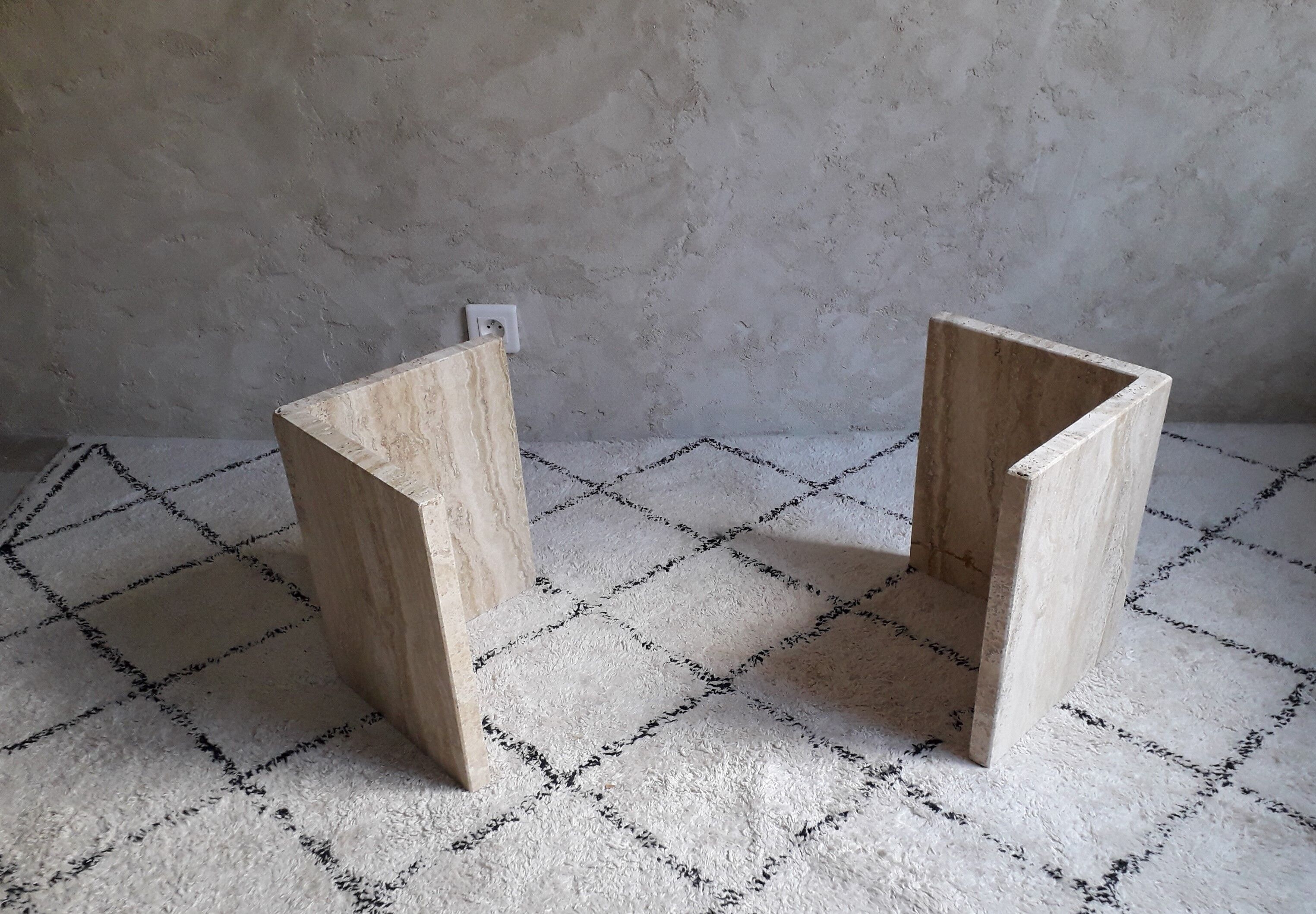 Travertine coffee table