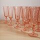 20 flûtes à champagne en verre rose
