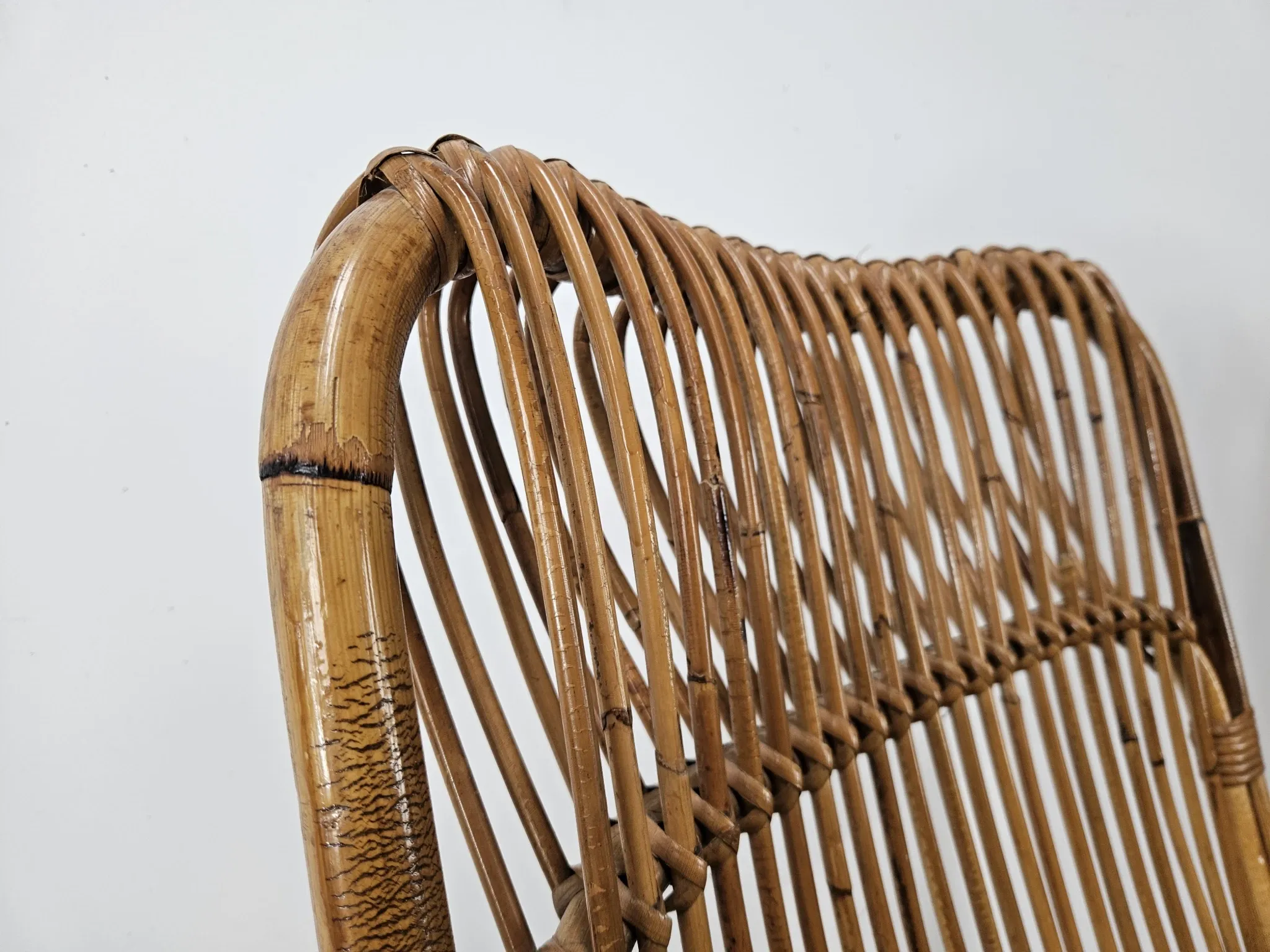 Chaises en osier vintage, 1970