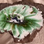 Lava stone enamelled catchall, 1970s