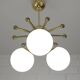 Vintage Sputnik Chandelier Gold Brass Space Age Redesign Pendant Lamp