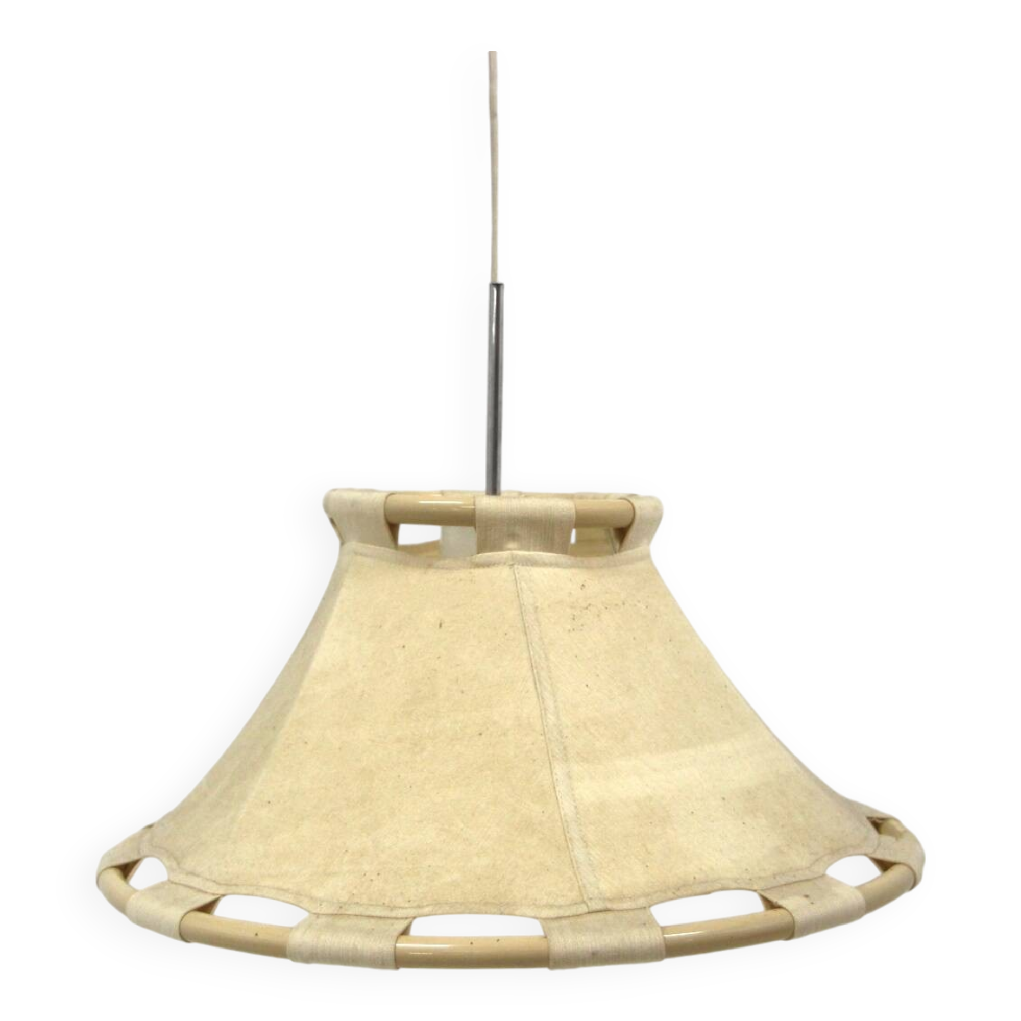 Scandinavian leather pendant light "Anna", Ateljé Lyktan, Sweden, 1970