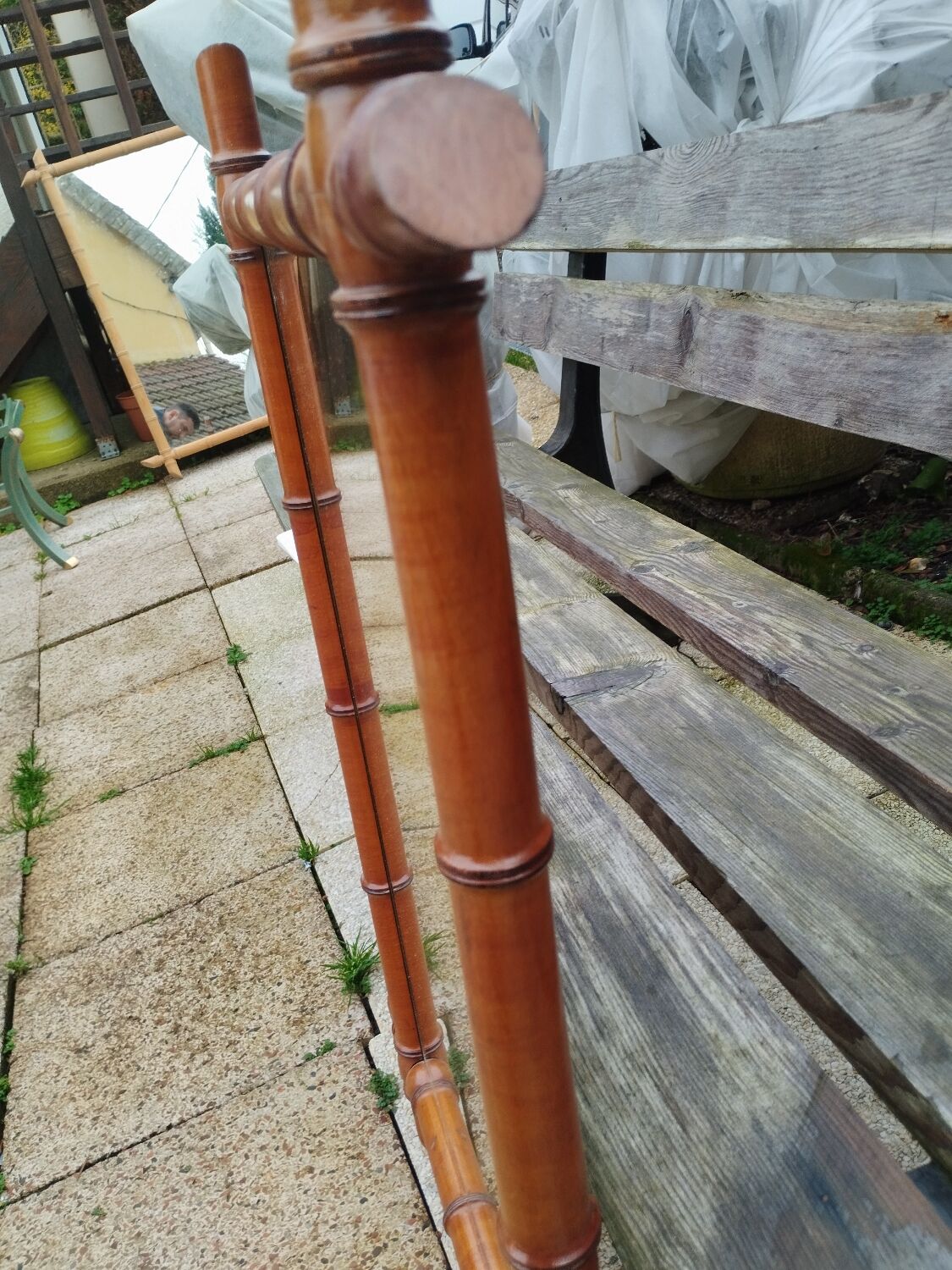 Vintage bamboo antique mirror