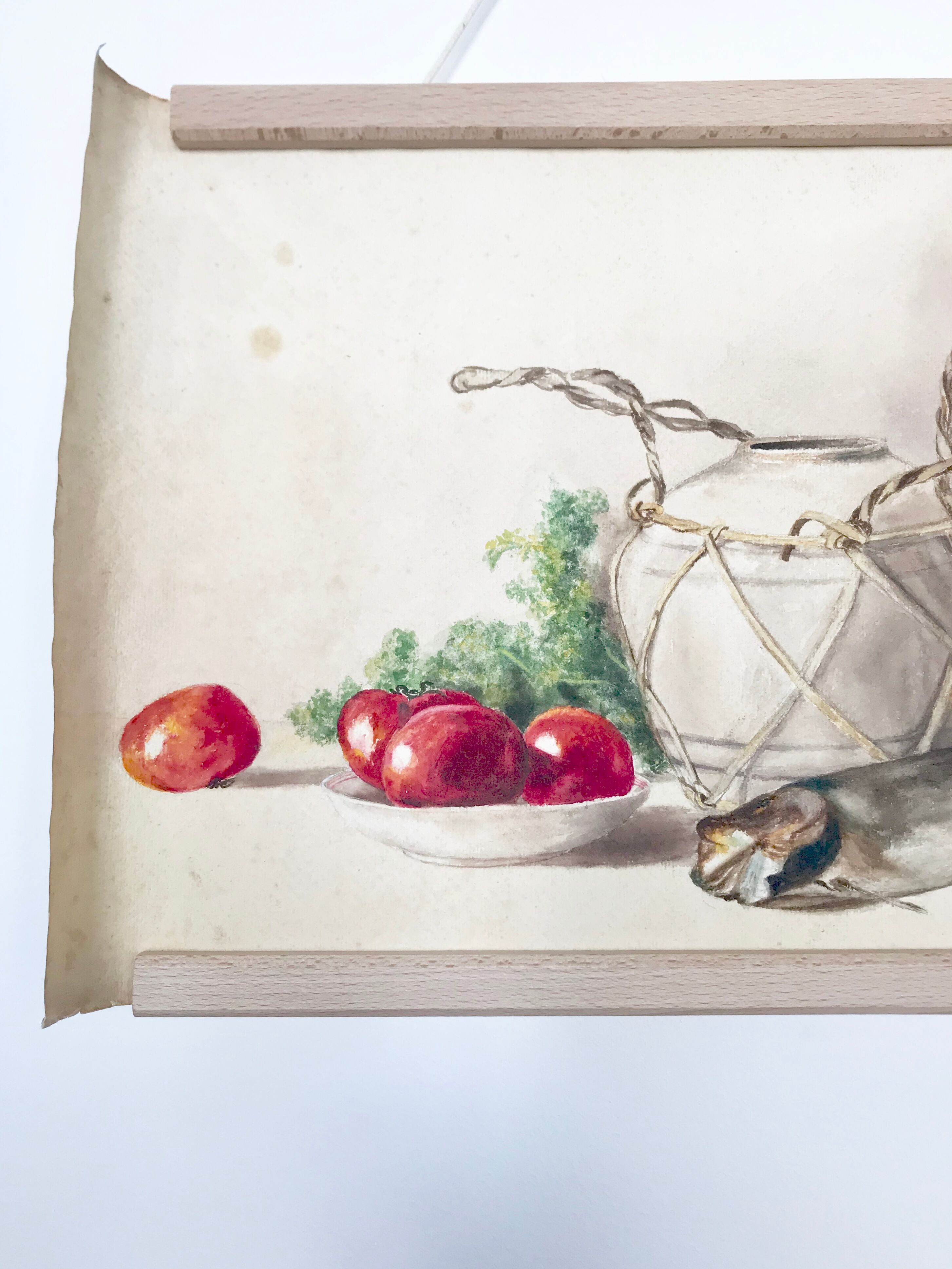 Watercolor depicting a still life