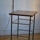 Vintage modernist reading floor lamp with table Poland 1960