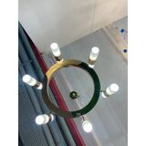 Contemporary Gold Ring Chandelier With Gradient White and Carrara Marble Glasses by Simoeng