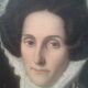Old portrait painting oil on canvas "lady with lace cap" 19th