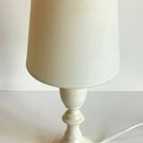 Vintage White-Cream Lacquered WOOD LAMP