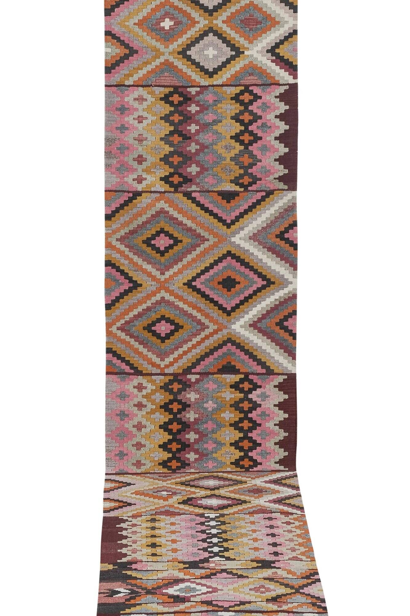 Vintage Turkish hallway rug 77x454 cm
