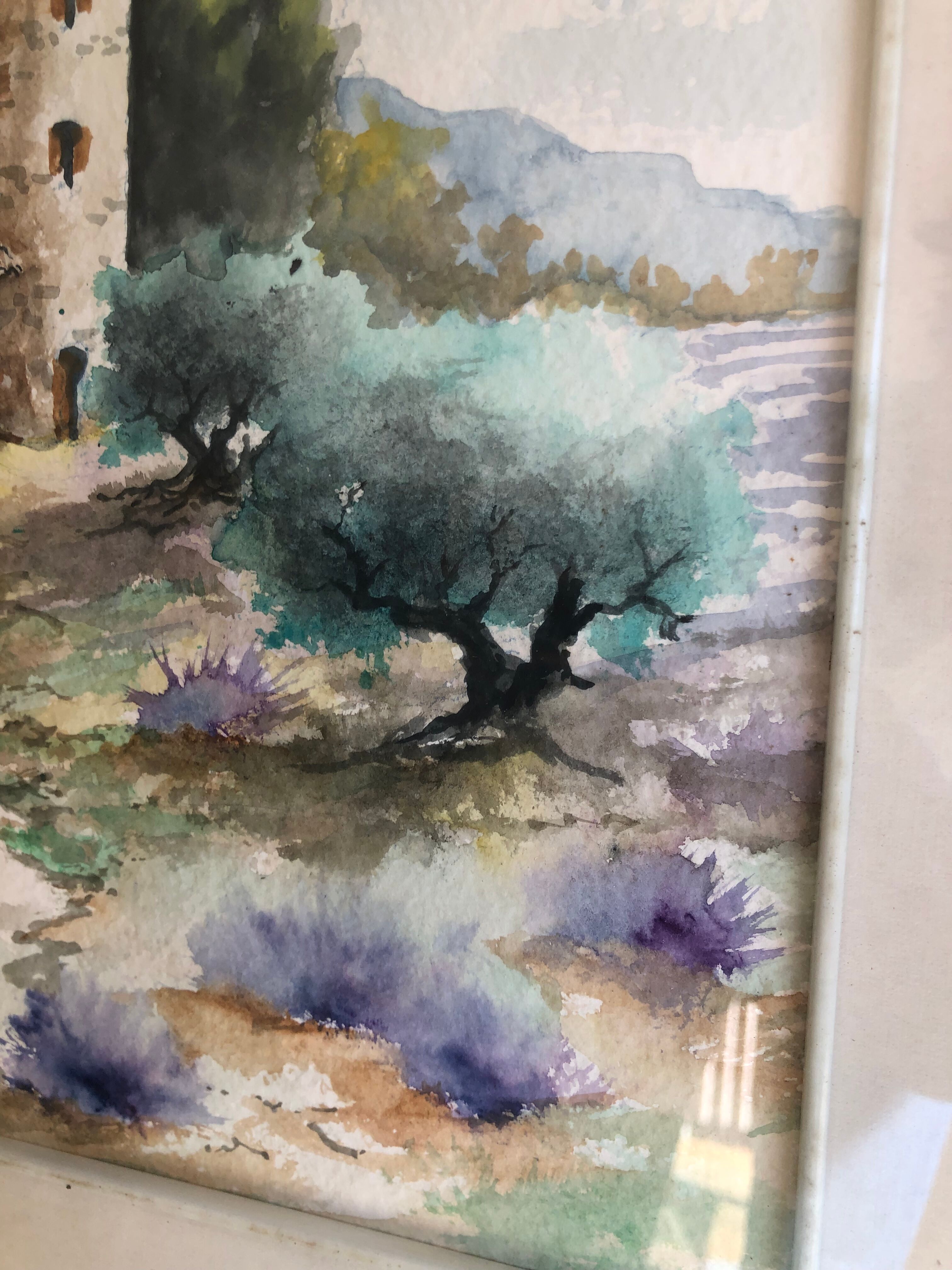 Aquarelle paysage de provence