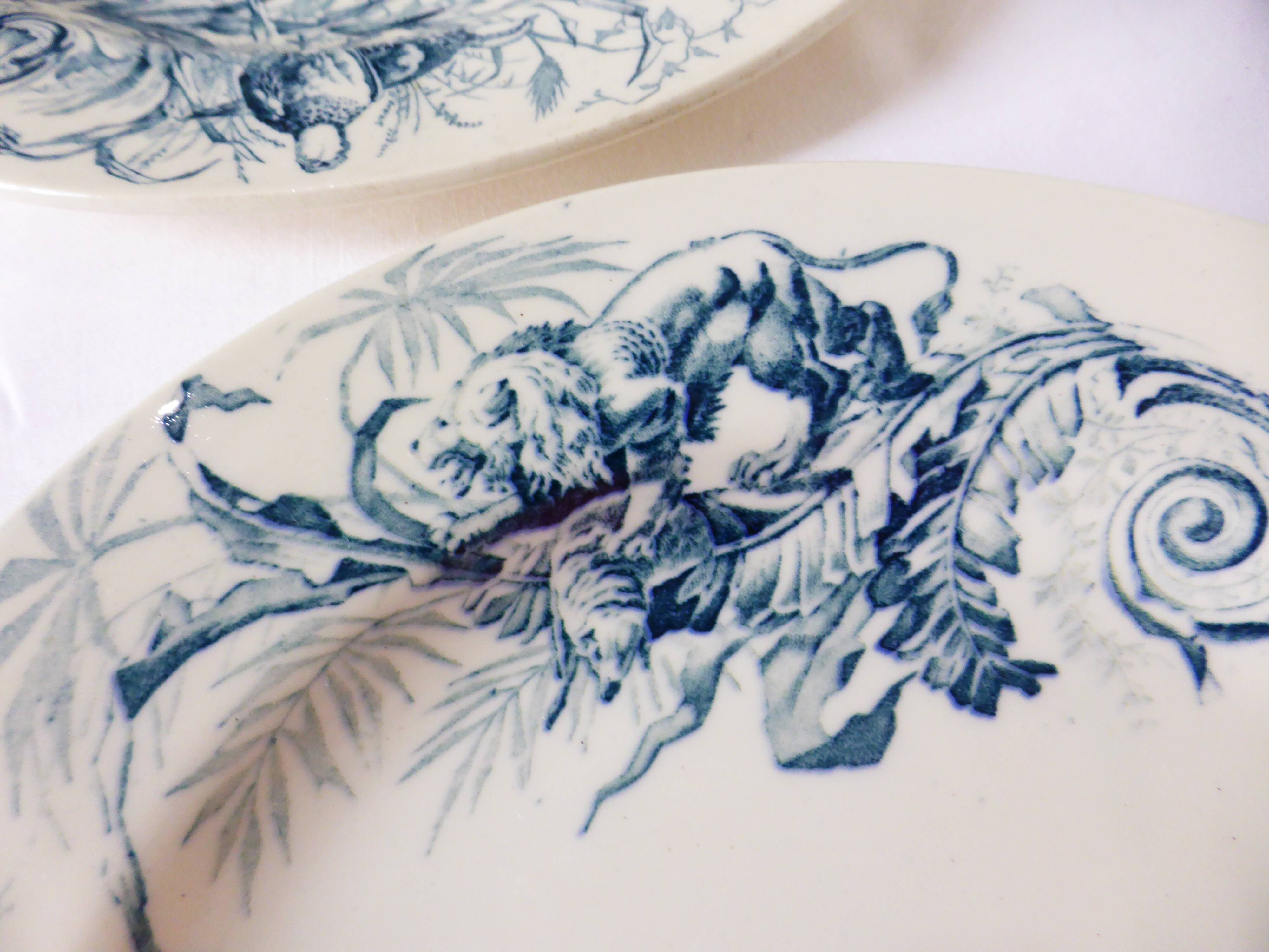 2 flat plates vintage K&G Luneville hunting model 220540