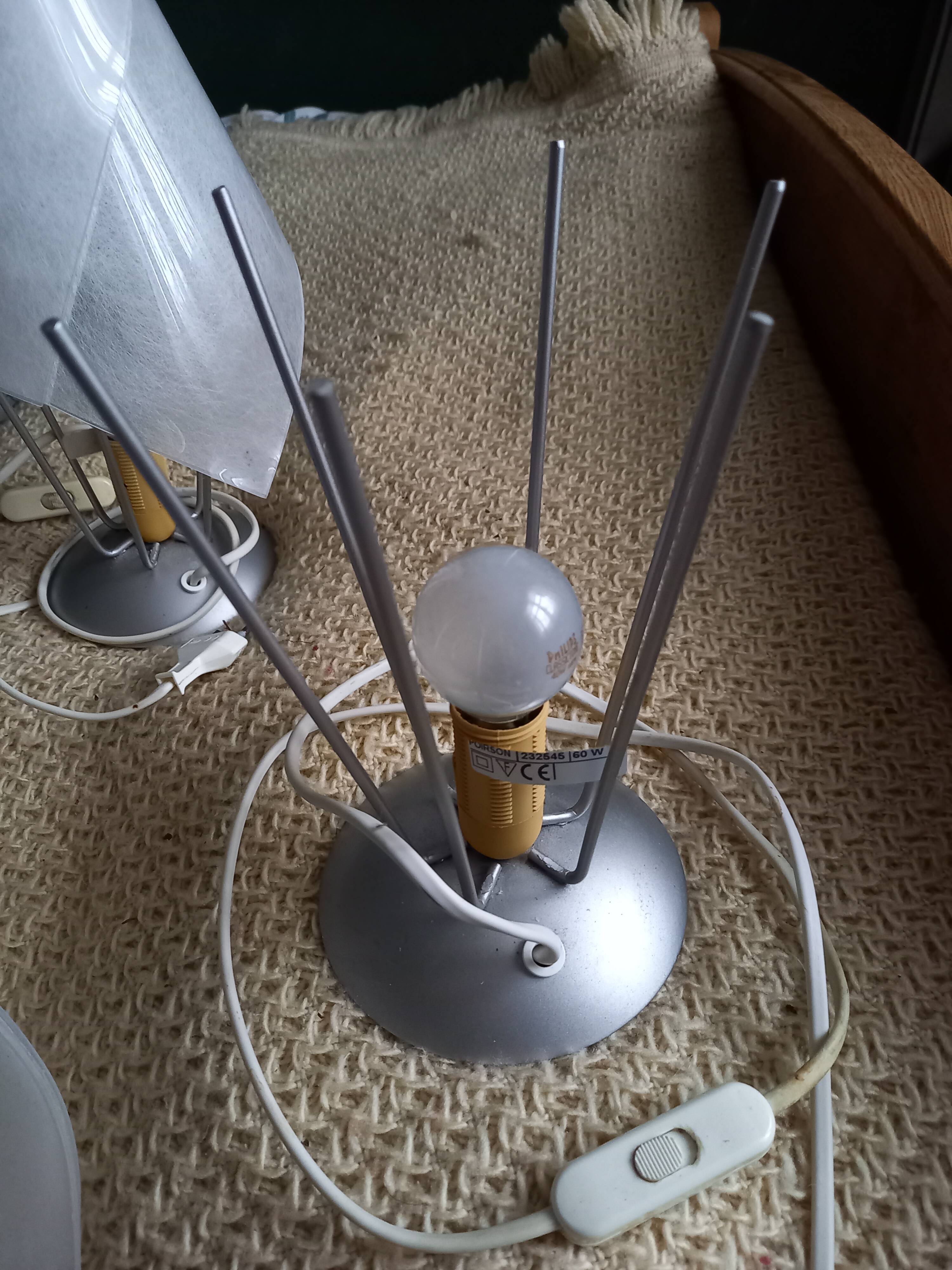 Paire de lampes Poirson vintage