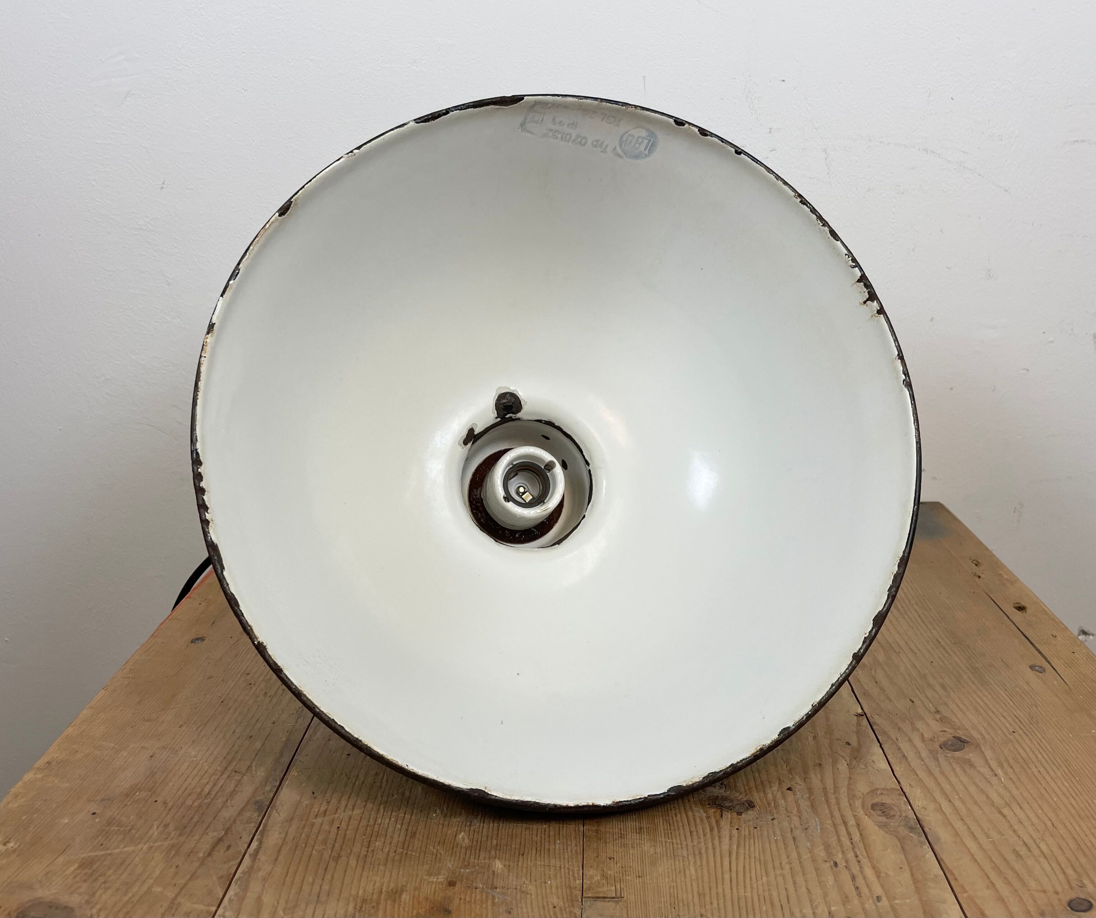 East German Enamel Factory Light By Lbd Veb Leuchtenbau Dresden, 1950s