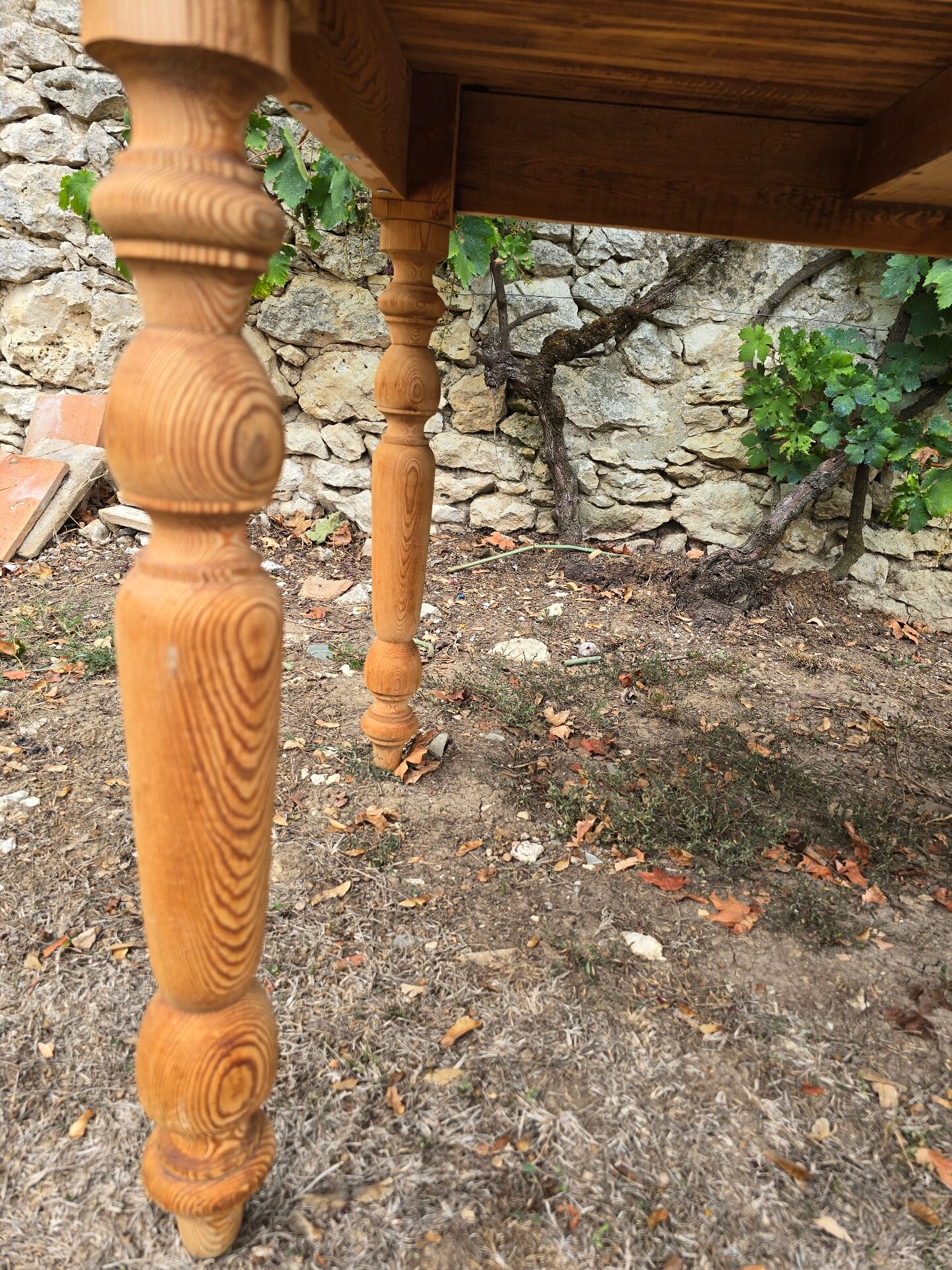 Table à abattants pliable en bois massif brut