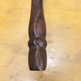 Low brutalist solid wood stool 1950