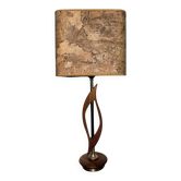 Scandinavian style lamp in teak and cork from the 1960s.