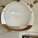 Vintage teak and plexiglass seventies pendant lamp