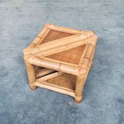 Handcrafted Bamboo Corner Table Set, 1970s, Set of 2