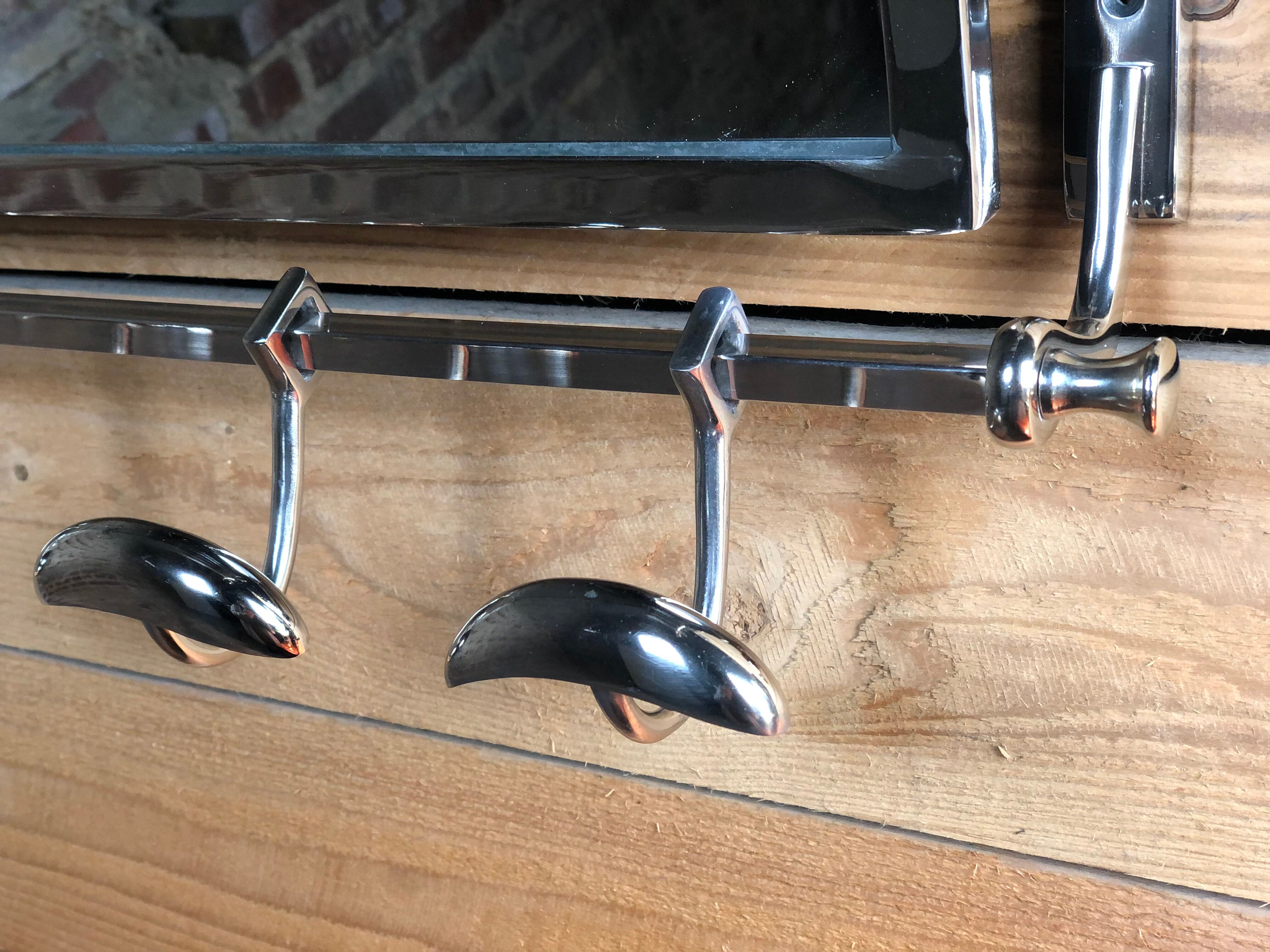 Coat holder "Vestibule" Chrome Art Deco style long 79 cm