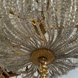 Large 19th century Empire Montgolfière chandelier in bronze and crystal