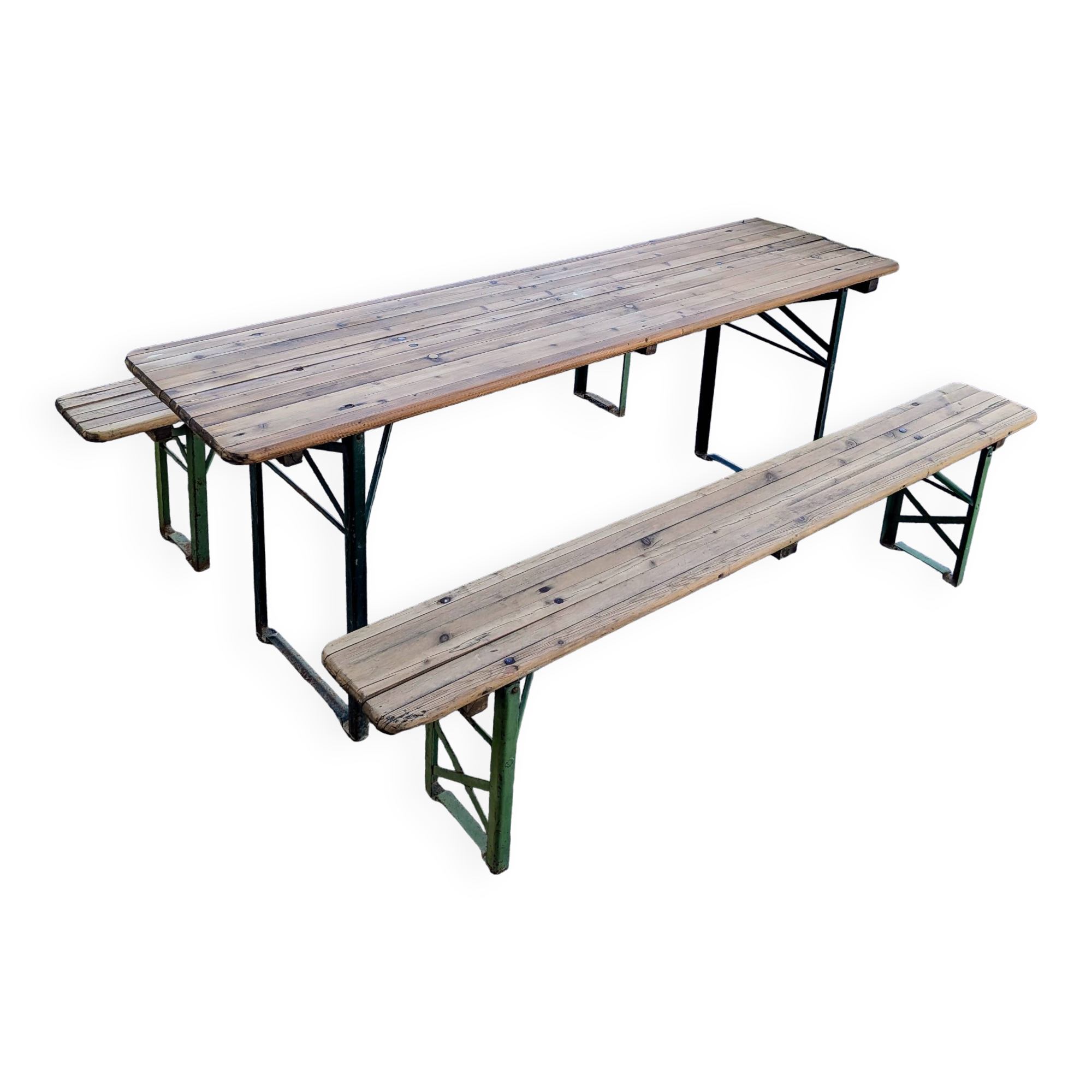 Guinguette table and benches set