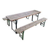 Guinguette table and benches set