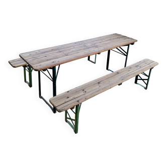 Guinguette table and benches set