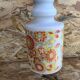 Old White Opaline Pendant Lamp + Yellow Orange Decor 70s Vintage