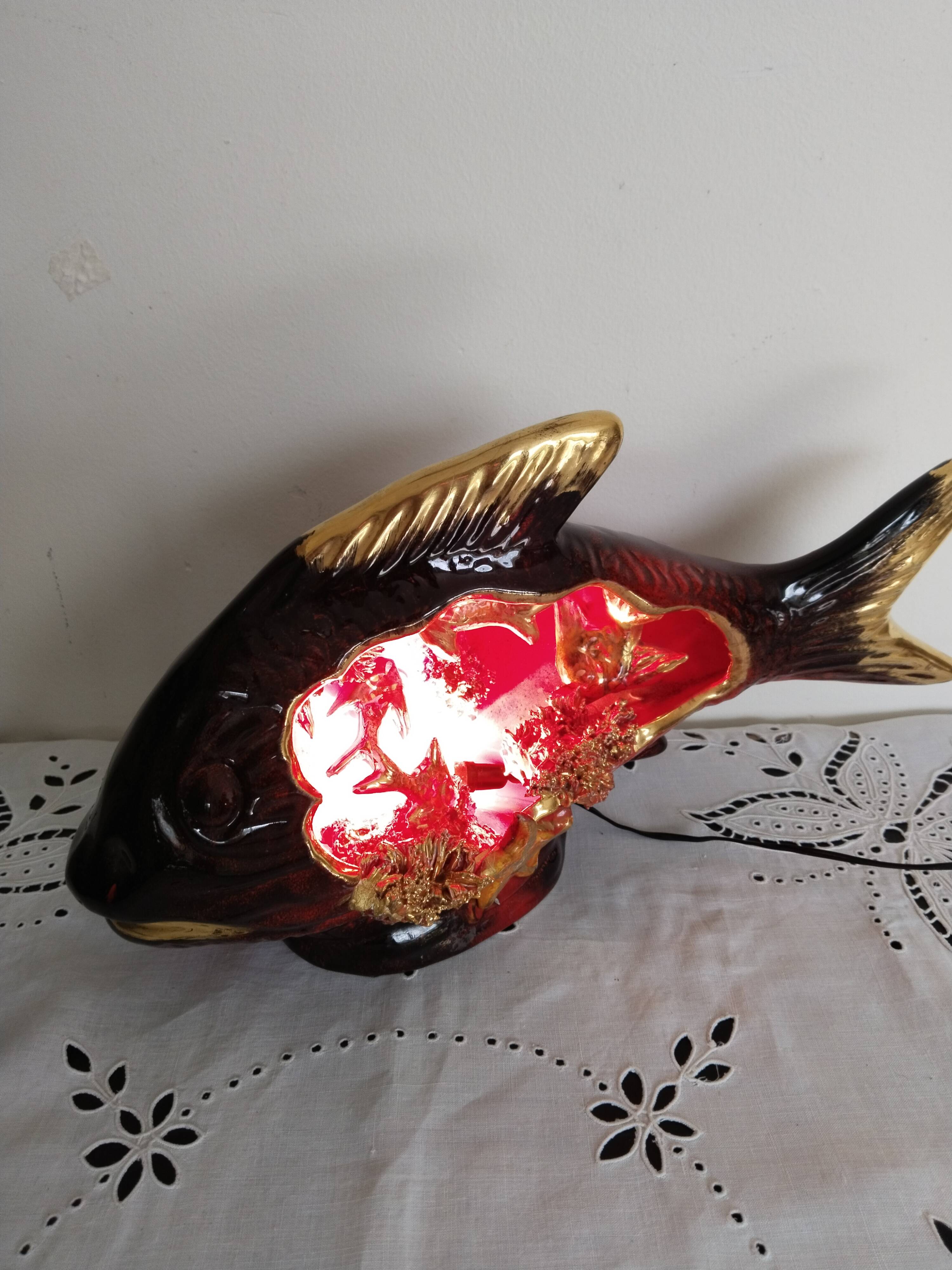 Amphora table lamp, bedside lamp, Vallauris style, 1950s