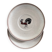 Paire d’assiettes décor coq