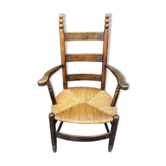 Fauteuil paillé provençal