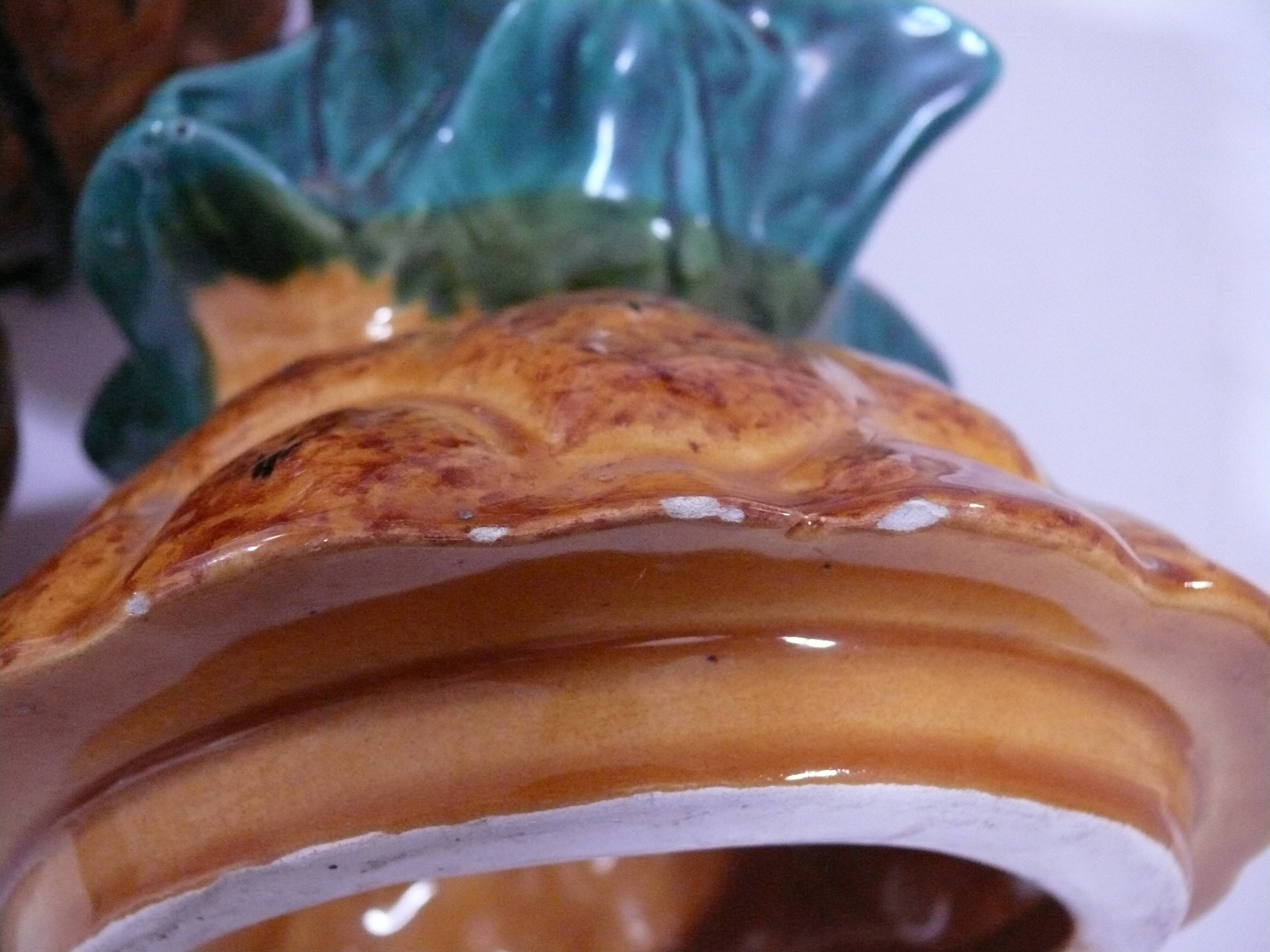 Pineapple-shaped punch set in Vallauris ceramic.