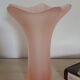 Vintage frosted pink glass corolla vase