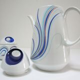 coffee maker and sugar porcelain blue décor design Bareuther 70s