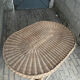 Table d'appoint vintage en rotin et osier tressé